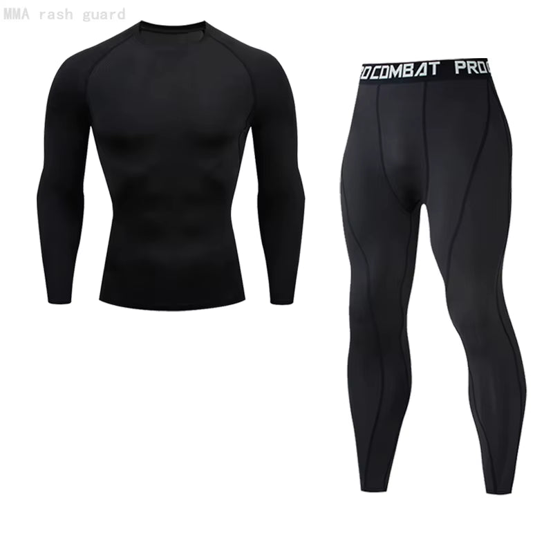 Men'S Compression Sportswear Suits Gym Tights Training Clothes Workout Jogging Sports Set Running Rashguard Tracksuit for Men