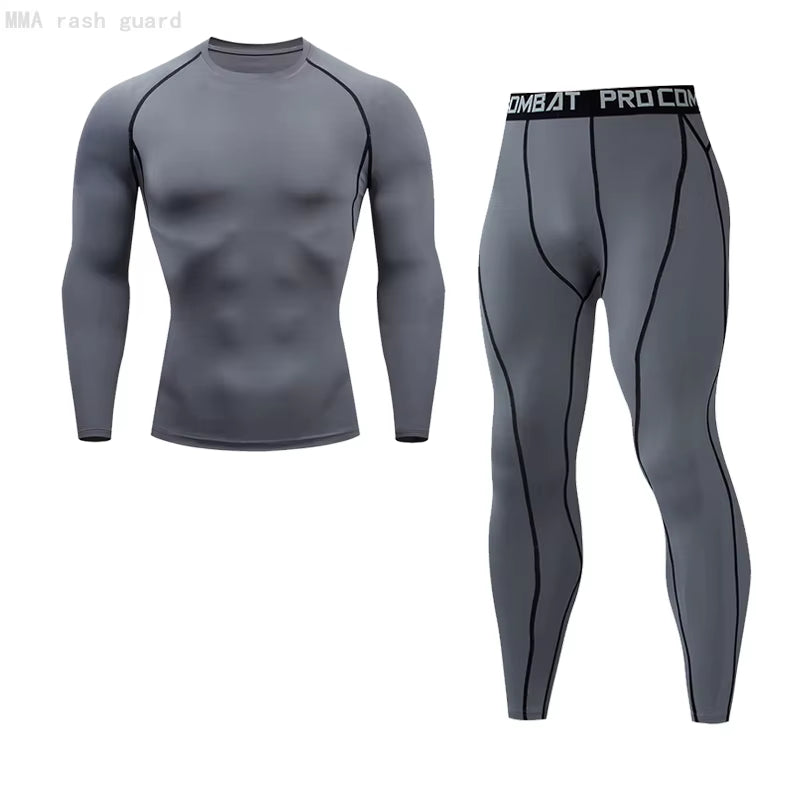 Men'S Compression Sportswear Suits Gym Tights Training Clothes Workout Jogging Sports Set Running Rashguard Tracksuit for Men